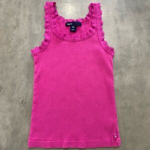 Gap Girl’s Ribbed Tank w/ Lace Trim